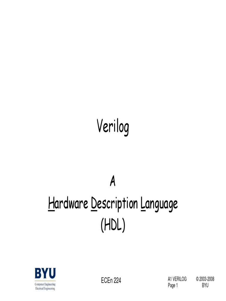 Verilog: A Hardware Description Language (HDL) | PDF | Hardware ...