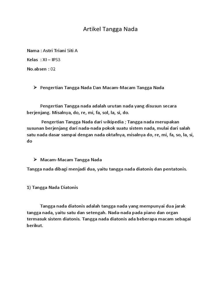 Artikel Tangga Nada