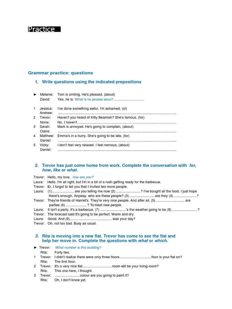 Grammar Practice: Questions | PDF | Leisure