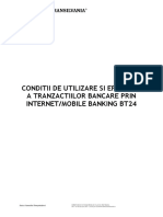 Conditii de Utilizare Si Efectuare a Tranzactiilor Bancare Prin Internet Mobile Banking BT24