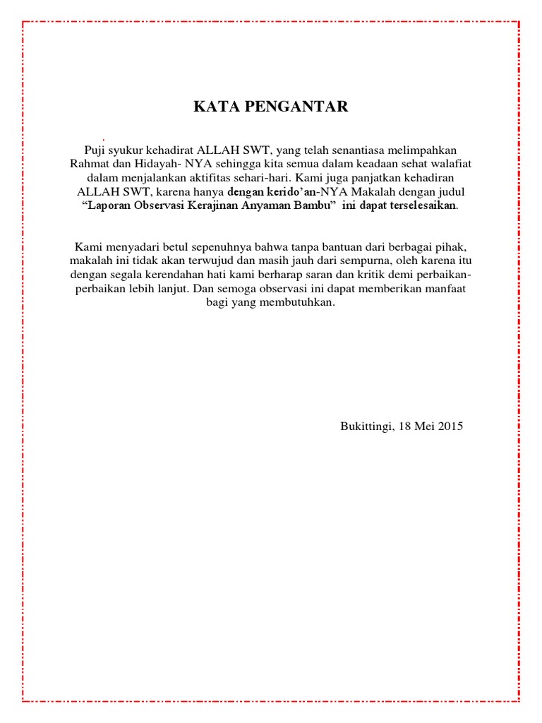 Contoh Laporan Hasil Observasi Kerajinan Tangan Anyaman Contoh Laporan Hasil Observasi Kerajinan Tangan Anyaman