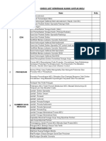 CheckList Verifikasi Kerjasama Klinik