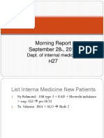 Morning Report September 28, 2017 27: Dept. of Internal Medicine H