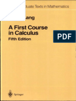 S Lang A First Course in Calculus PDF