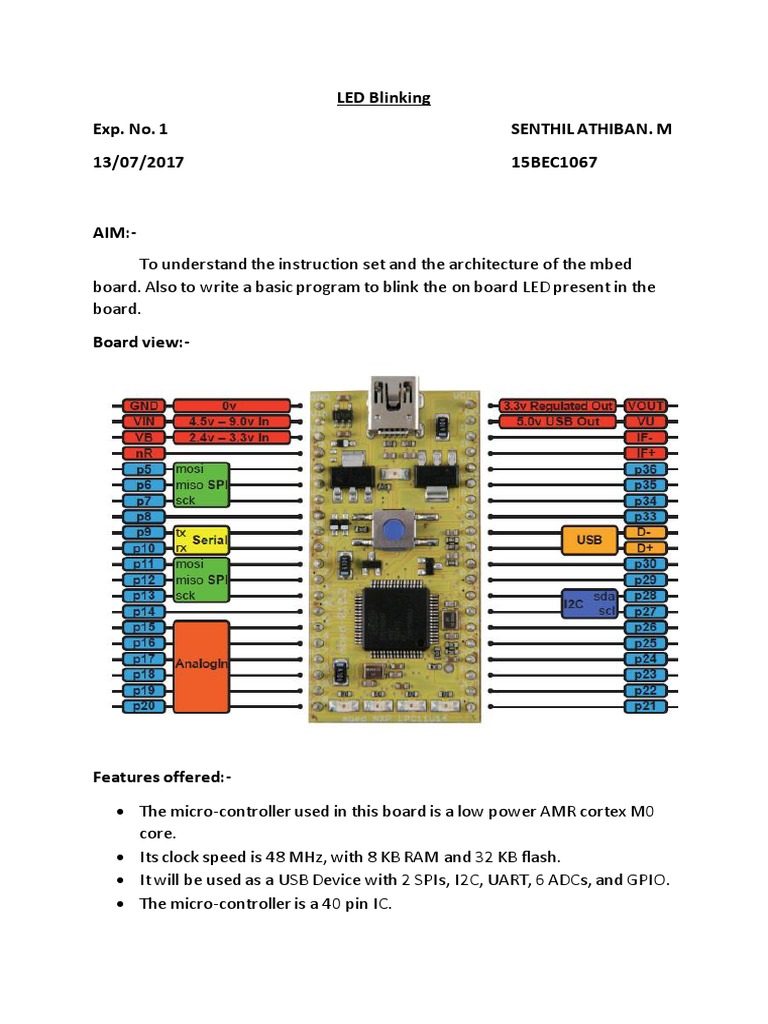 Mbed Board LED Blinking Guide | PDF | Microcontroller | Computer Hardware