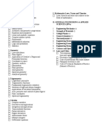 I. Mathematics (20%) 1. Algebra & General Mathematics 5. Mathematics Laws, Terms and Theories