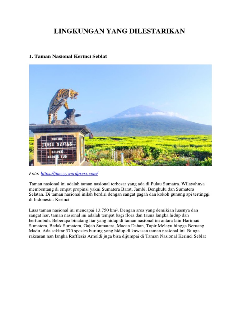Grantnsaipan Kawasan Lingkungan Hidup Taman Nasional Kerinci Seblat