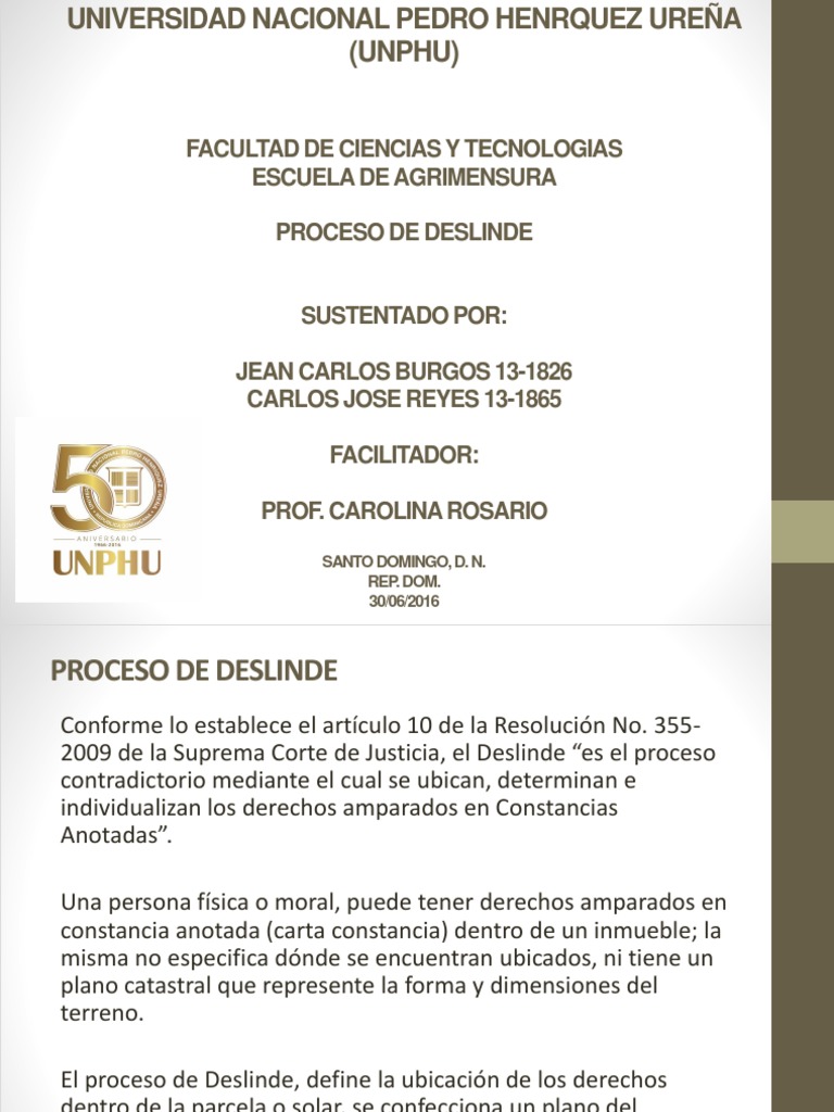 Proceso de Deslinde Agrimensura Jurisdicción