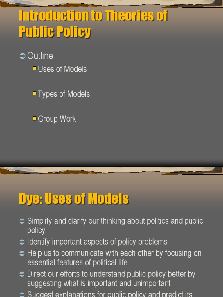 Theories and Models of Public Policy | PDF | Public Choice | Policy