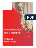 VA Psicologias Da Educacao e Teorias Da Aprendizagem Aula 01 PDF