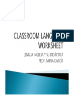 CLASSROOM LANGUAGE WORKSHEET Without Key PDF