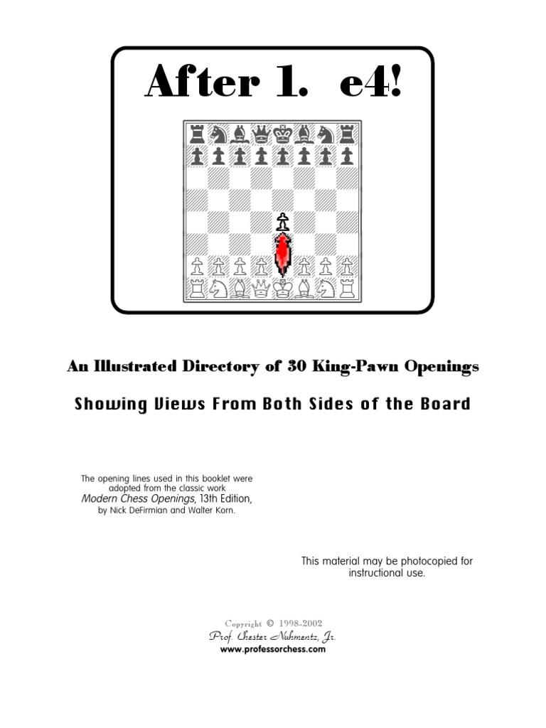 King Pawn Openings PDF | PDF | Chess Openings | Abstract Strategy Games