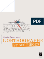 Marie Berchoud-Lorthographe Et Ses Pièges (2011)