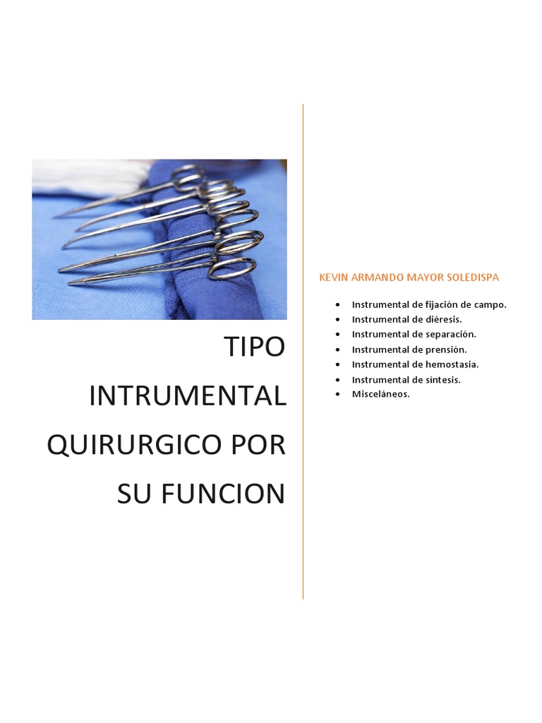 Tipos de Instrumental Quirúrgico por Función | PDF | Acero inoxidable ...