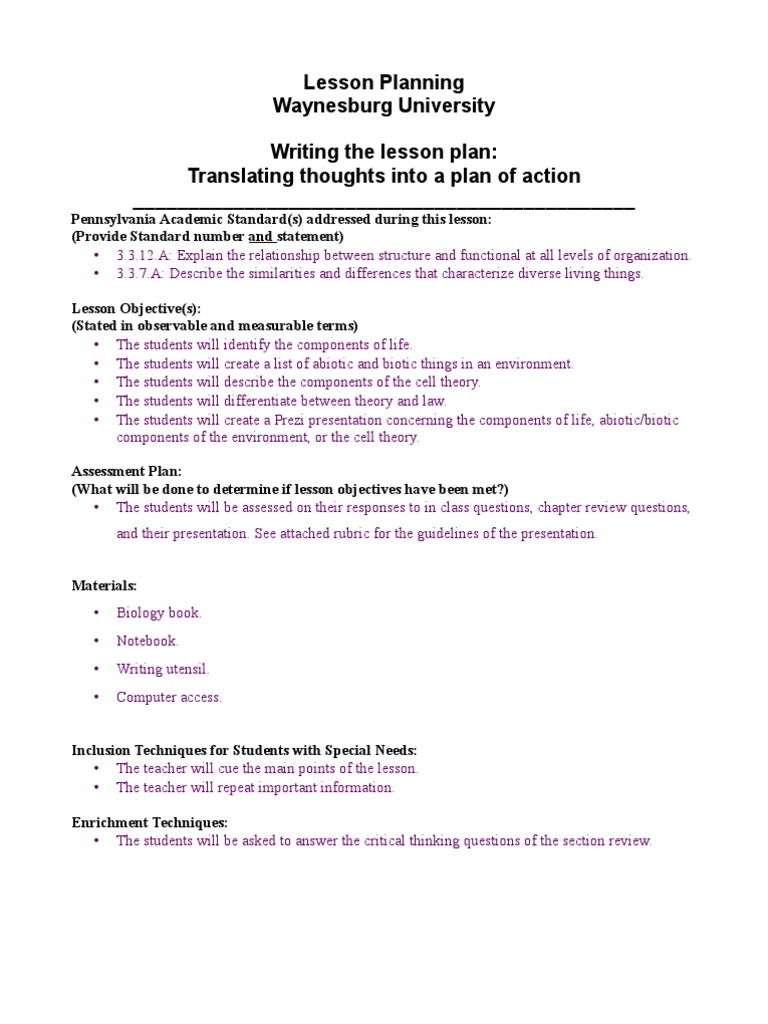 Lesson Plan 3 | PDF | Lesson Plan | Teachers