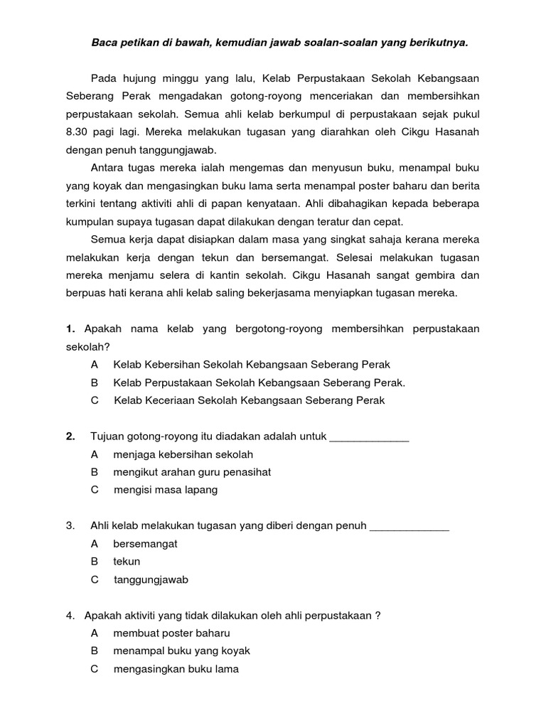 Soalan Pemahaman Pdf