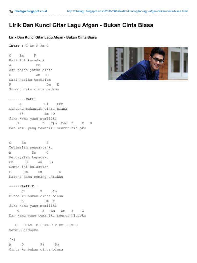 Bhelagu Blogspot Co Id Lirik Dan Kunci Gitar Lagu Afgan Bukan Cinta Biasa