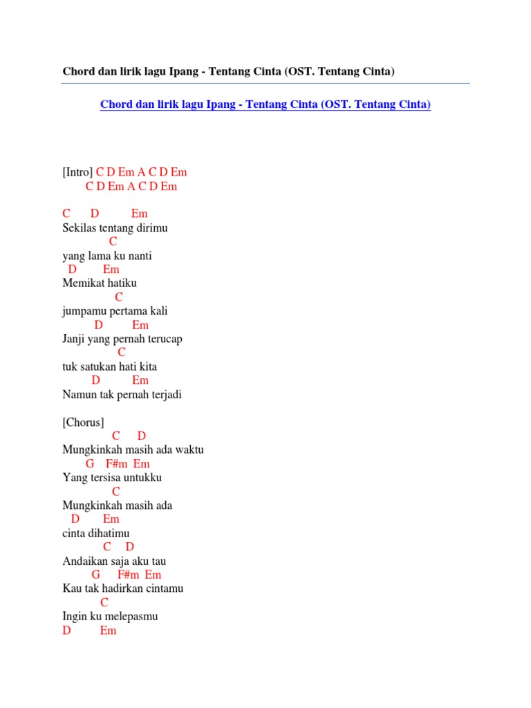 Spider Mungkinkah Terjadi Chord : Lirik Lagu Mungkinkah Terjadi / 0 / 5