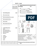 INITIAL TEST L1 - 5th Grade: Be and To Have Got