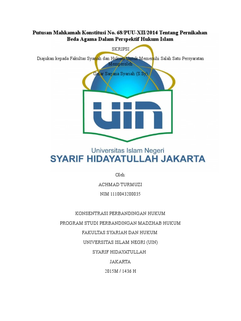 Skripsi Hukum Perdata Tentang Perkawinan Beda Agama Skripsi Hukum Perdata Tentang Perkawinan Beda Agama