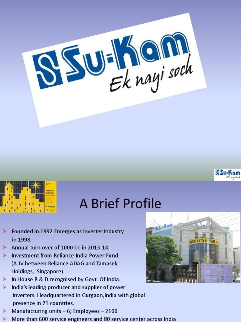 Su-Kam Corporate Presentation | PDF | Solar Power | Solar Energy