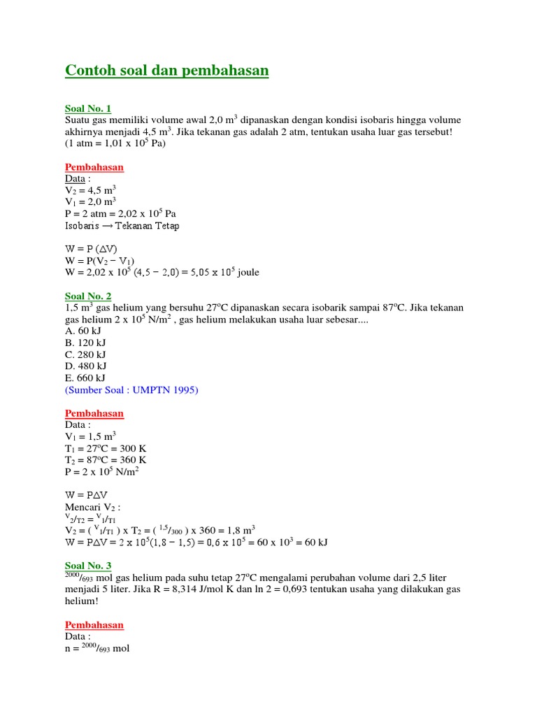 Contoh soal dan pembahasan