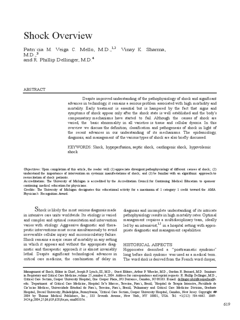 Shock - Overview | PDF | Shock (Circulatory) | Sepsis