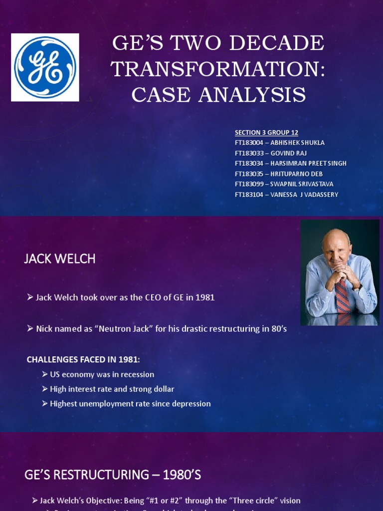 Ge'S Two Decade Transformation Case Analysis Section 3 Group 12 PDF