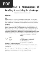 Spring Test & Measurement of Bending Stress Using Strain Gauge