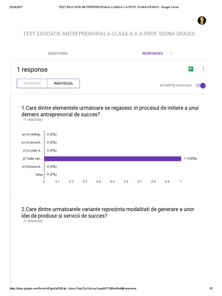 Test Educatie Antreprenoriala Clasa A X A Prof