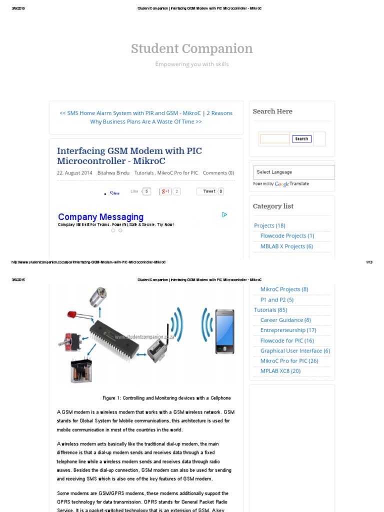 Student Companion - Interfacing GSM Modem With PIC Microcontroller ...