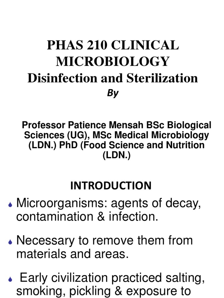 Sterilization and Disinfection PDF Sterilization (Microbiology