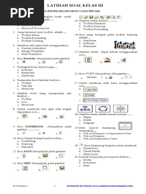 95101437 Latihan Kumpulan Soal Tik Sd 1 Pdf