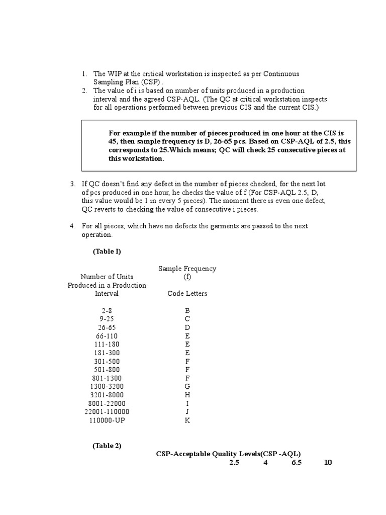 Continuous Sampling Plan PDF Computing And Information Technology Teaching Mathematics
