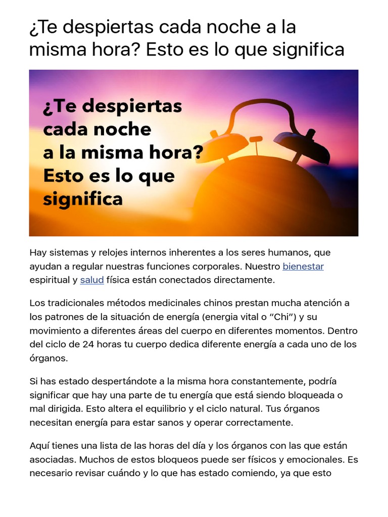¿Te Despiertas Cada Noche a La Misma Hora? Esto Es Lo Que Significa