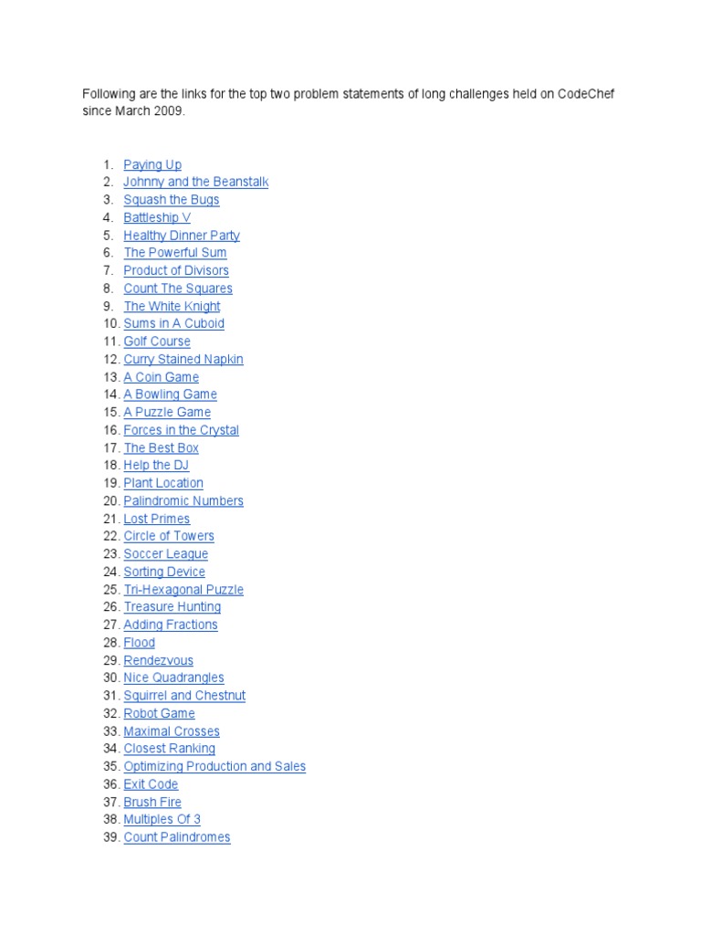 Code Chef Long Challenge Stop Solved Problems | PDF | Discrete ...