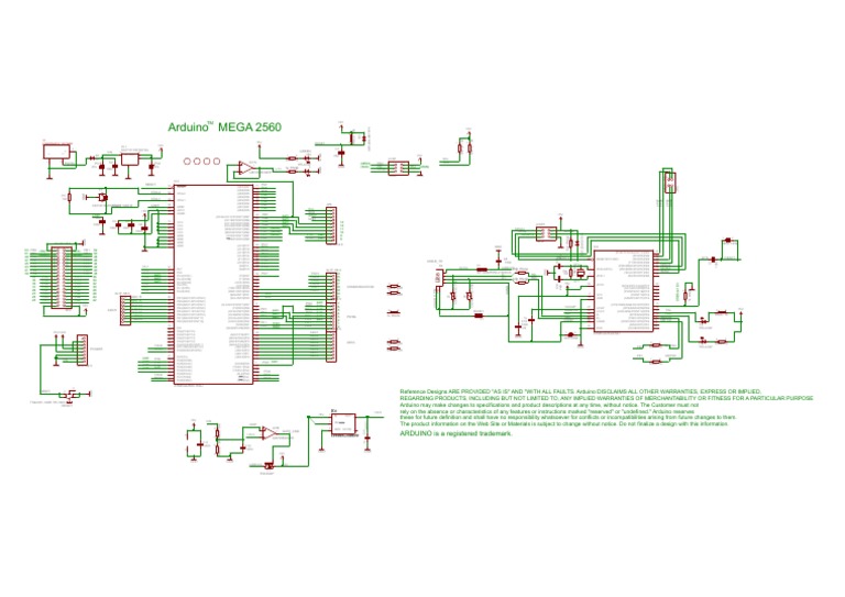 Arduino Mega 2560 Schematic Overview | PDF