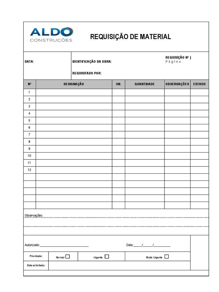 Requisição de Material Estaleiro 2 | PDF