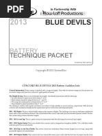 Blue Devils Drum and Bugle Corps: Battery Technique Packet 2013