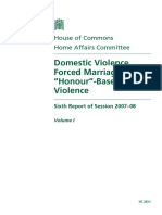 House of Commons Report on Domestic Violence, Forced Marriage and "Honour