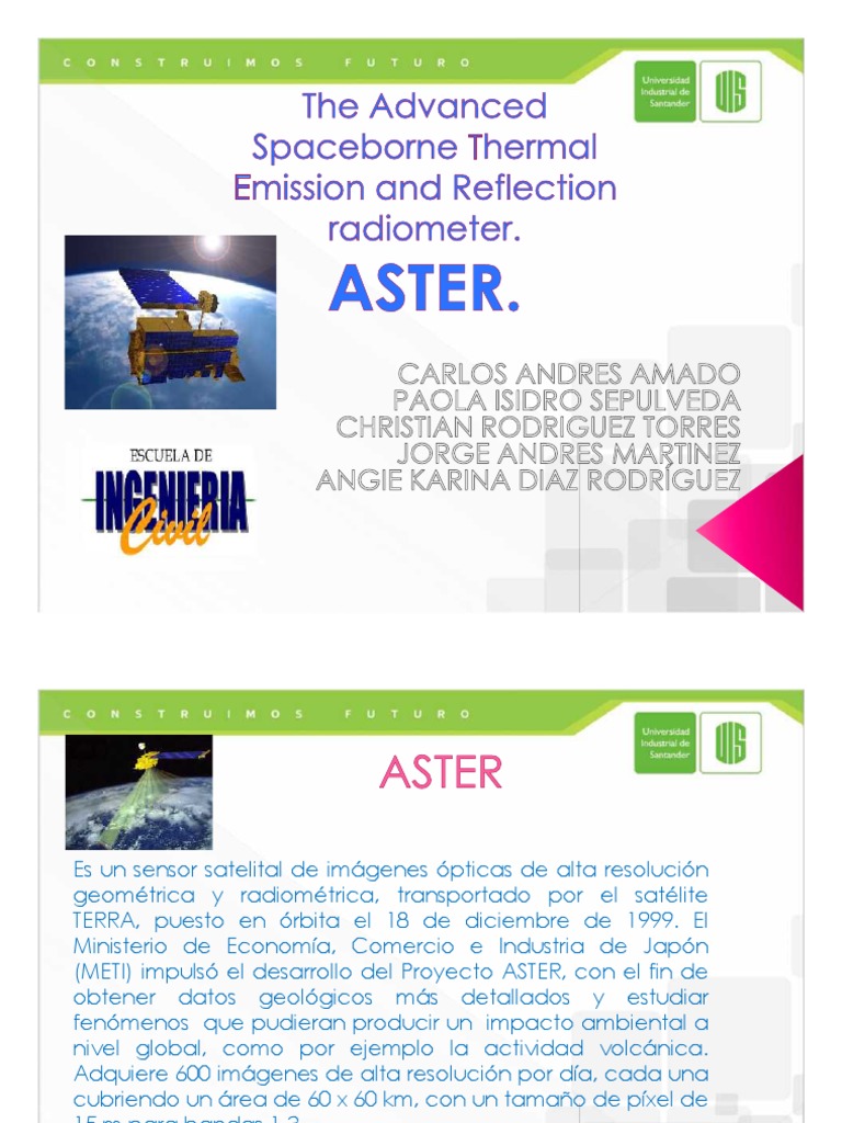 Sensor ASTER en el satélite TERRA | PDF | Tierra | Satélite