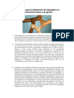 Propuestas para La Eliminación de Inequidad y La Discriminación Étnica y de Género