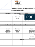 Children's Dance and Drumming Program 2017-2018 Class Schedule