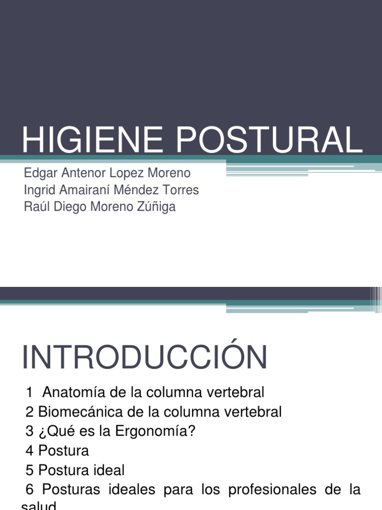 Guía de Higiene Postural y Ergonomía | PDF | La columna vertebral ...