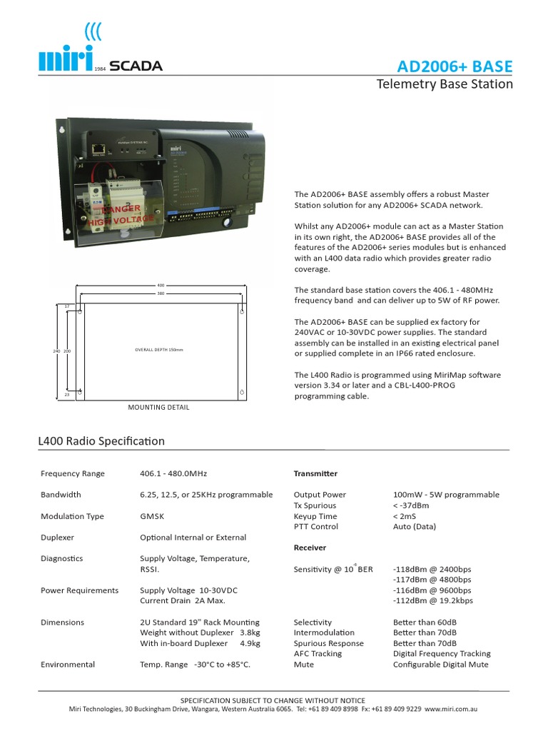 Miri AD2006+ Telemetry Base Station | PDF | Electronics ...