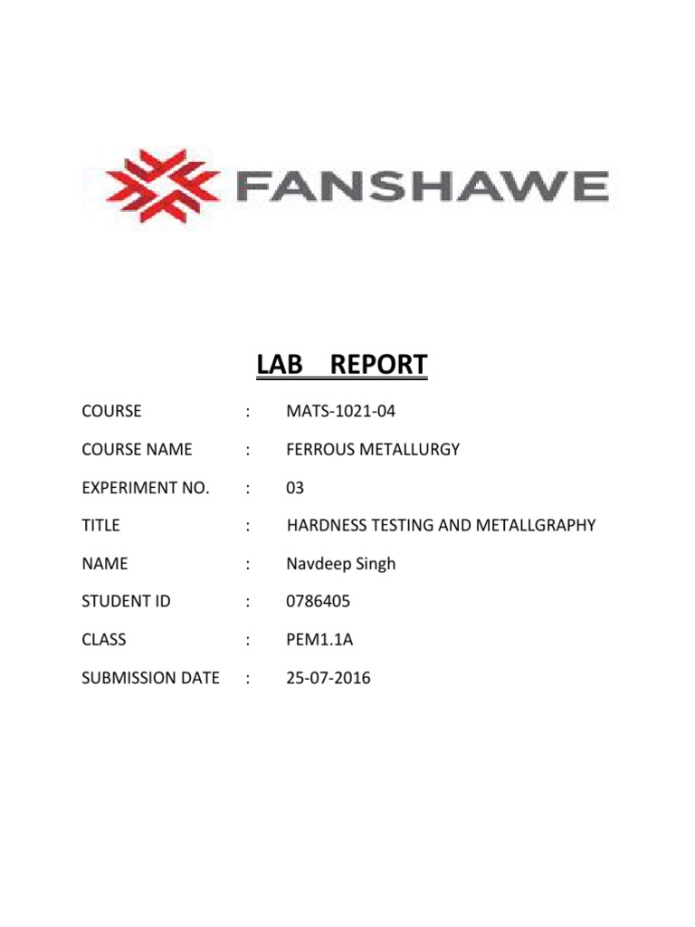 MATS LAB Exp 03 REPORTNavdeepSingh PDF Annealing (Metallurgy) Heat Treating