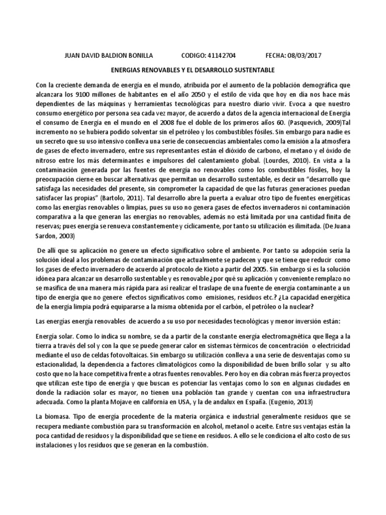 Ensayo Energias Renovables