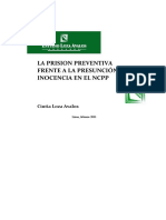 La Prision Preventiva Frente A La Presunción de Inocencia en El NCPP