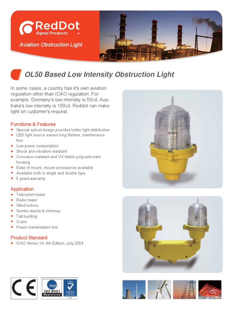 OL50 Low Intensity Obstruction Light | PDF | Light Emitting Diode ...
