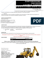 Flyer For Backhoe 3 Day Course Ffs